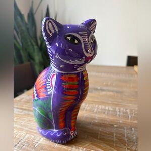 Mexican Talavera Ceramic Cat Penny Bank